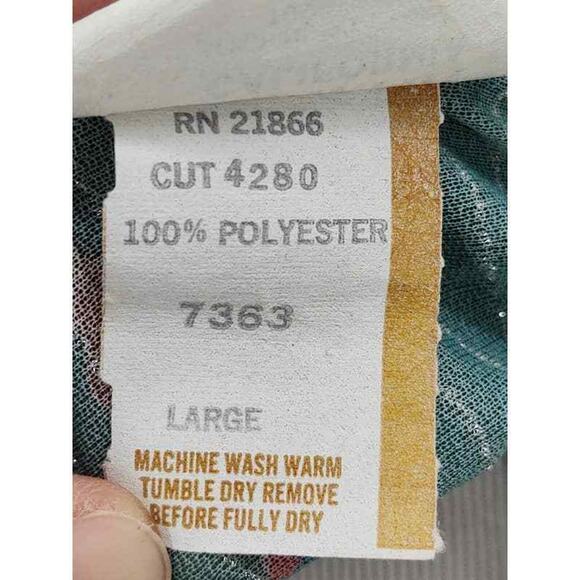 Vintage El Mar California green sheer floral button up top in size large - Picture 3 of 4